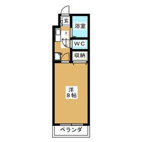 ヴィオラ(1K/1階)の間取り写真