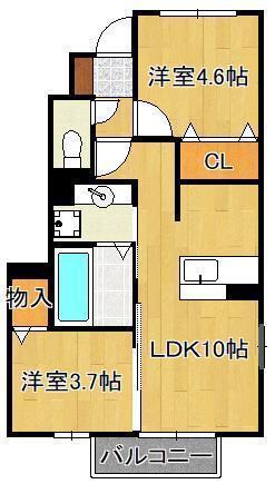 シーズンさくら(2LDK/1階)の間取り写真