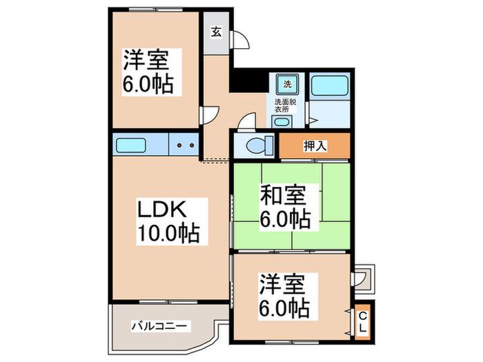 ヴァンベール21(3LDK/3階)の間取り写真