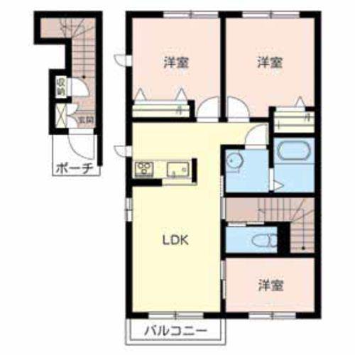 アリスティオA(3LDK/2階)の間取り写真
