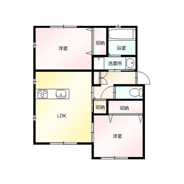 パルデロート・G棟(2LDK/1階)の間取り写真