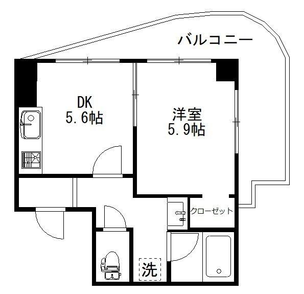 ヴィラデステKOSUGE(1DK/3階)の間取り写真