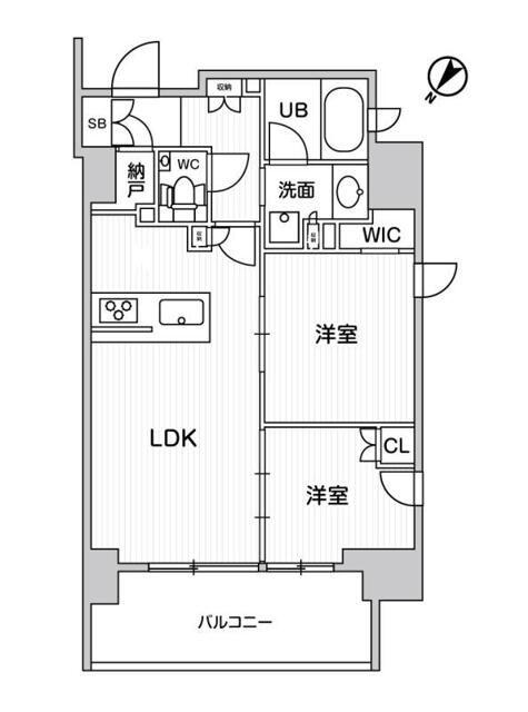 ディームス大井町(2LDK/5階)の間取り写真