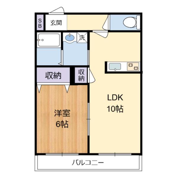 ソルクレスト(1LDK/1階)の間取り写真