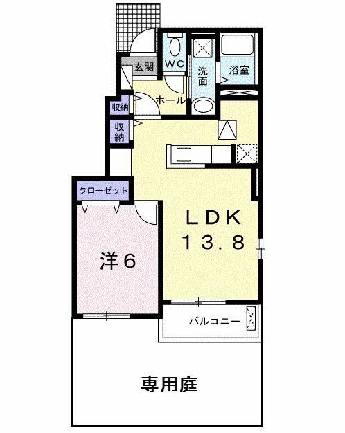 TM・グロリア(1LDK/1階)の間取り写真