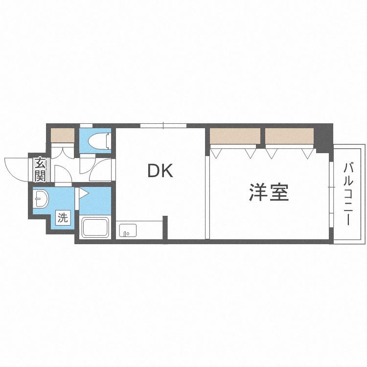 セントアミール南久宝寺(1DK/4階)の間取り写真