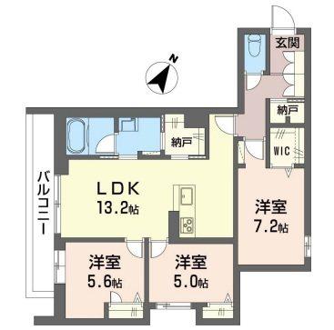 ジェンティーレ(3LDK/3階)の間取り写真