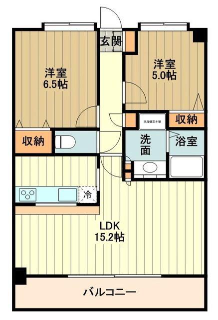ラフィネ立川(2LDK/2階)の間取り写真