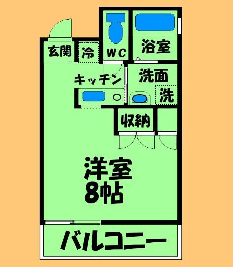 アンリシェール橋本(ワンルーム/1階)の間取り写真