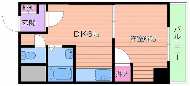 雅叙園ハイツ(1DK/4階)の間取り写真