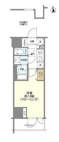 ピアース南麻布(1K/6階)の間取り写真