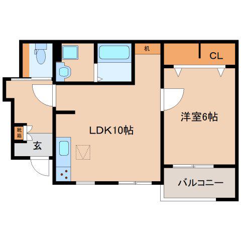 ミエティトゥーラ(1LDK/1階)の間取り写真
