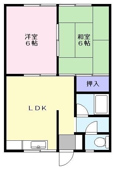 フレッシュハイツ(2LDK/1階)の間取り写真