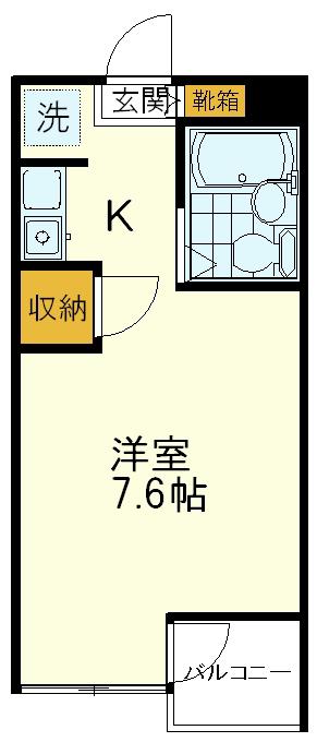 北町マンションKー1(1K/1階)の間取り写真