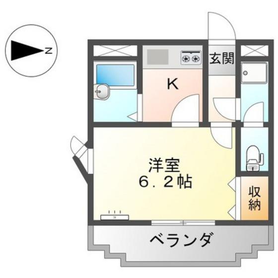 グランチェスタ(1K/1階)の間取り写真