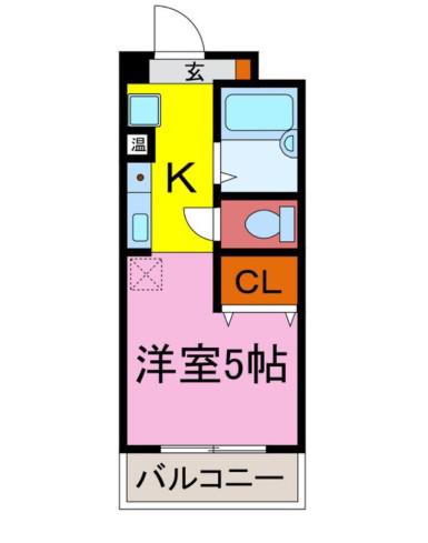 マルシェ書写(1K/1階)の間取り写真