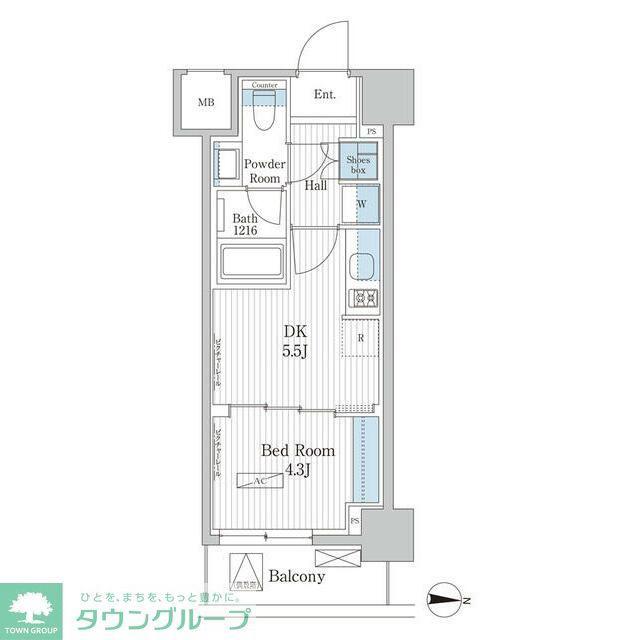 パークアクシス東陽町レジデンス(1DK/5階)の間取り写真
