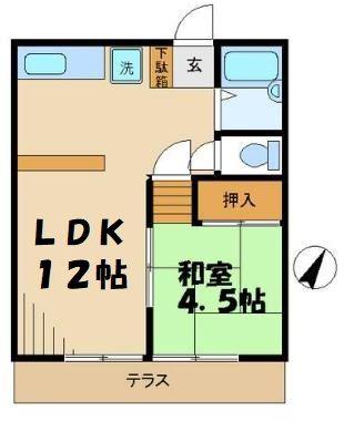リヴェール大久保(1LDK/1階)の間取り写真