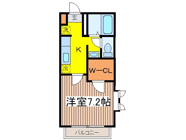 けやきコート(1K/1階)の間取り写真