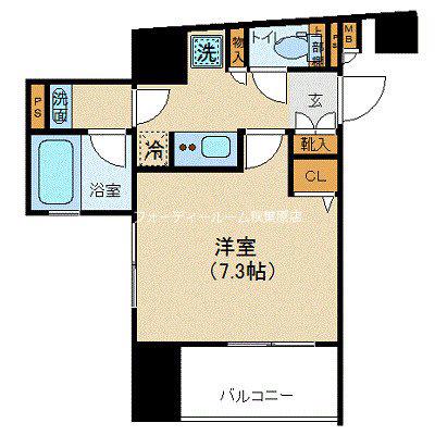 プラチナコート上野(1K/13階)の間取り写真