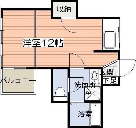 ロイヤルシティ中洲プレミアム(ワンルーム/7階)の間取り写真