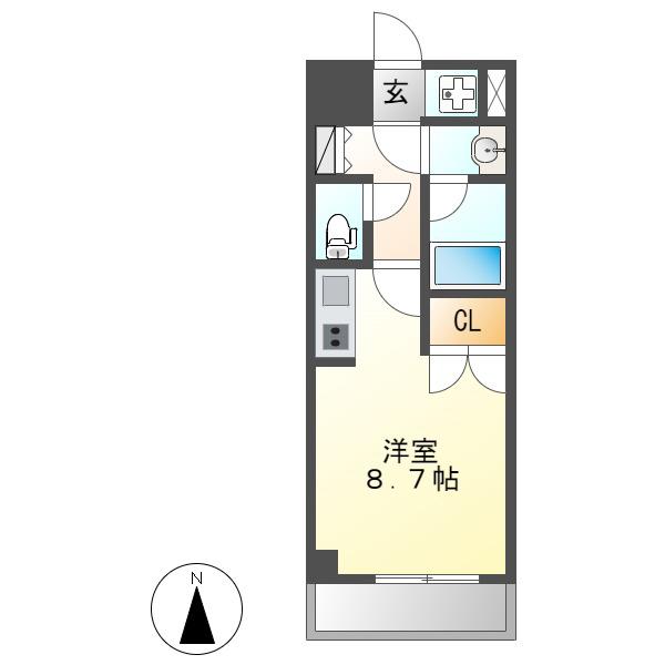リヴシティ栄弐番館(ワンルーム/11階)の間取り写真