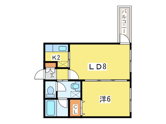 ミュプレ円山公園(1LDK/3階)の間取り写真