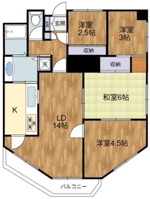 神代バタニカルガーデンズマンション(3LDK/3階)の間取り写真
