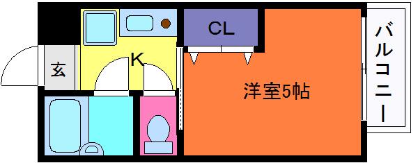 セジュール摩耶(1K/1階)の間取り写真