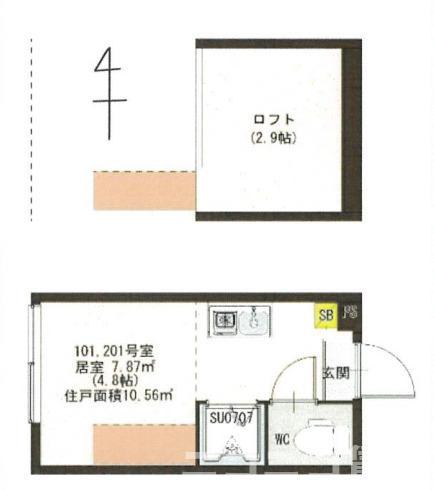 イオ椎名町(ワンルーム/1階)の間取り写真
