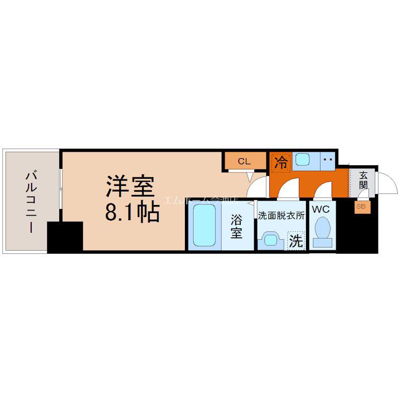 エスリード新栄マルス(1K/12階)の間取り写真