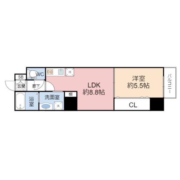 CIFI大阪天満(1LDK/6階)の間取り写真
