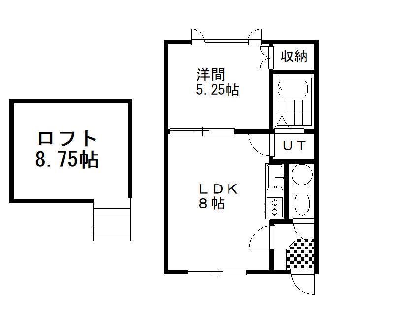 レプレアーバン(1LDK/2階)の間取り写真