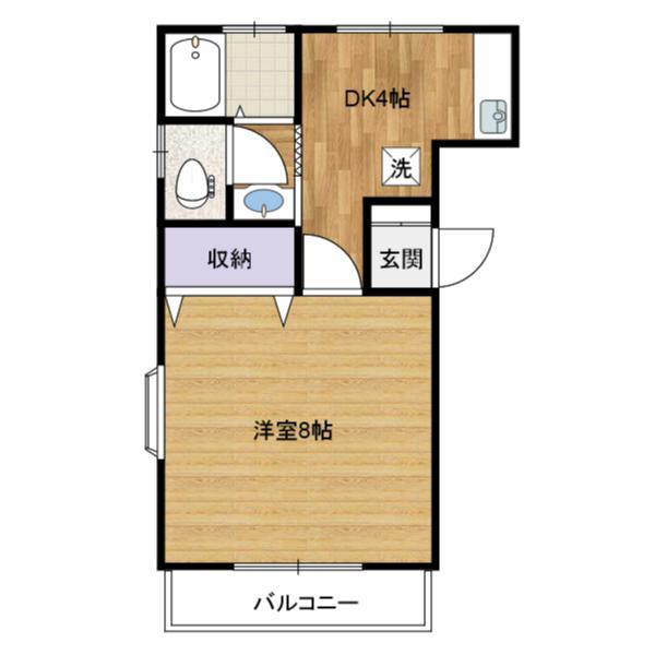 エルヴィーナ宮津台 E棟(1DK/1階)の間取り写真