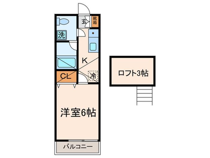 ミレナリオ元住吉(1K/1階)の間取り写真