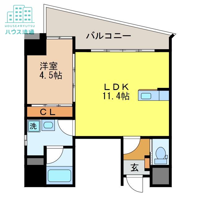 さくら坂マンション壱番館(1LDK/5階)の間取り写真