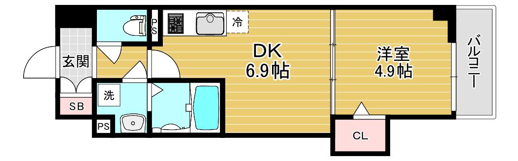 ART MIYATA(1DK/3階)の間取り写真