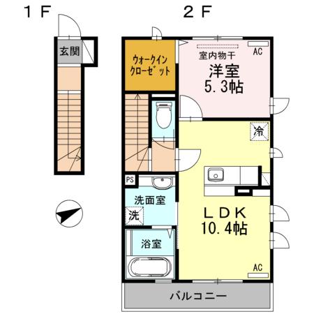 エルサ浜田山(1LDK/2階)の間取り写真