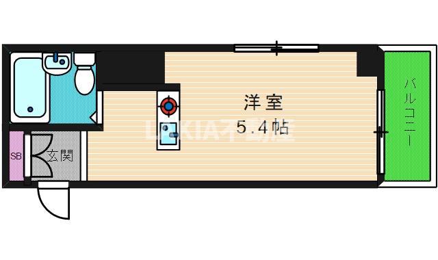 パークサイド上本町駅前(ワンルーム/8階)の間取り写真