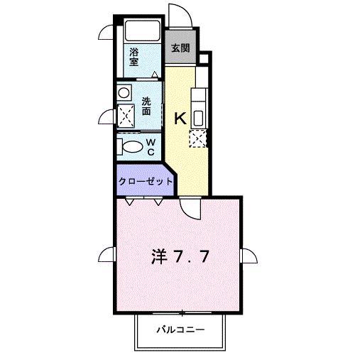 サンハイリッツ(1K/1階)の間取り写真