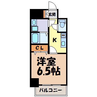 LA DOUCEUR今池南(1K/8階)の間取り写真