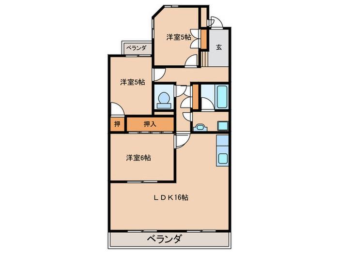 アメニティ曙(3LDK/2階)の間取り写真