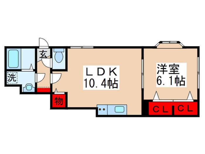 メゾンときわ佐倉(1LDK/1階)の間取り写真