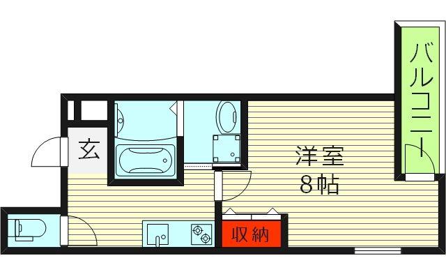 フジパレス城北公園通V番館(1K/1階)の間取り写真
