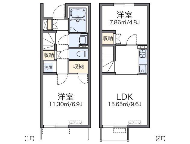 レオネクストカーサ ドマーニI(2LDK/1階)の間取り写真