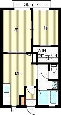 メゾンイマージュ(2DK/1階)の間取り写真