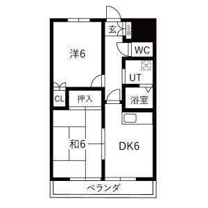 アーバンCOH(2DK/3階)の間取り写真