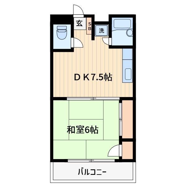 第二ハイツ池田(1DK/3階)の間取り写真