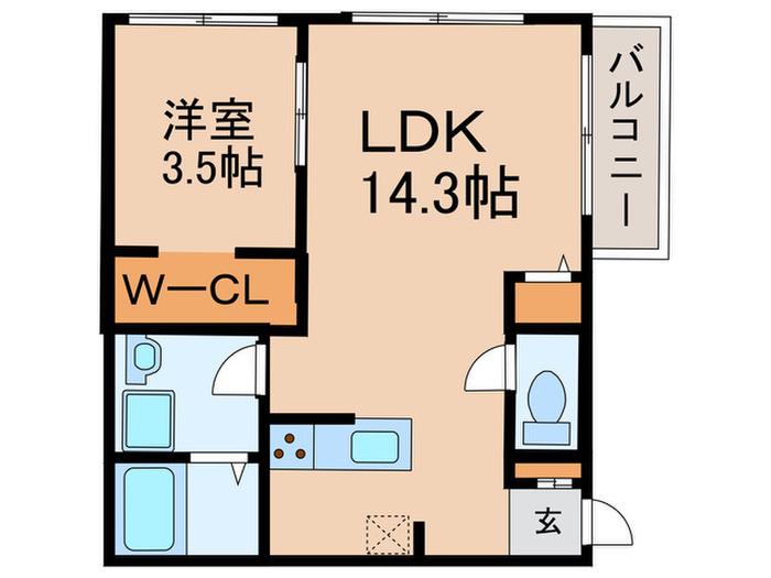 TOYODA FIKA(1LDK/2階)の間取り写真