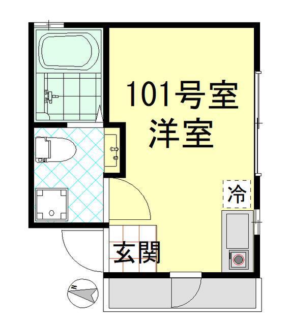 アパートメント新小岩A棟(ワンルーム/1階)の間取り写真